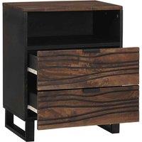 Berkfield Home Bedside Cabinet - 50 x 33 x 60 cm - Made from Solid & Wood in Brown
