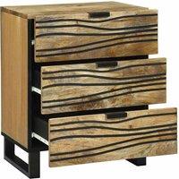 Berkfield Home Bedside Cabinet - 50x33x60 cm Solid Mango Wood in Brown | Size: 50 x 33 x 60 cm