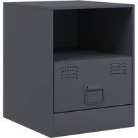 Berkfield Home Bedside Cabinet Anthracite 34.5x39x44 cm Steel in Charcoal