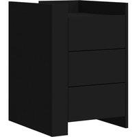 Berkfield Home Bedside Cabinet Black 45x50x65 cm Engineered Wood | Size: 45 x 50 x 65 cm