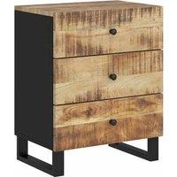 Berkfield Home Bedside Cabinet 50x33x62 cm Solid Wood Mango&Engineered Wood in Brown | Size: 50 x 33 x 62 cm