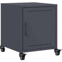 Berkfield Home Bedside Cabinet Anthracite 36x39x43.5 cm Steel in Charcoal