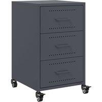 Berkfield Home Bedside Cabinet Anthracite 36x39x59 cm Steel in Charcoal | Size: 36 x 39 x 59 cm