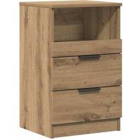 Berkfield Home Bedside Cabinet Artisan Oak 40x36x65 cm Engineered Wood in Brown | Size: 40 x 36 x 65 cm