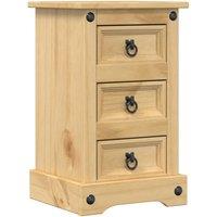 Berkfield Home Bedside Cabinet Corona 35x32.5x58 cm Solid Wood Pine in Light Tan