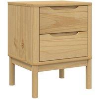 Berkfield Home Bedside Cabinet FLORO Wax Brown 45x39x57 cm Solid Wood Pine in Light Brown | Size: 45 x 39 x 57 cm