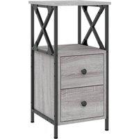 Berkfield Home Bedside Cabinet Grey Sonoma 34x35.5x70 cm Engineered Wood