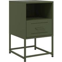 Berkfield Home Bedside Cabinet Olive Green 36x39x60.5 cm Steel