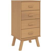 Berkfield Home Bedside Cabinet OLDEN Brown Solid Wood Pine in Light Tan