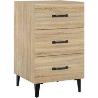 Berkfield Home Bedside Cabinet Sonoma Oak 40x40x66 cm Engineered Wood in Light Tan | Size: 40 x 40 x 66 cm