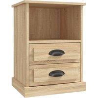 Berkfield Home Bedside Cabinet Sonoma Oak 43x36x60 cm in Light Tan | Size: 43 x 36 x 60 cm