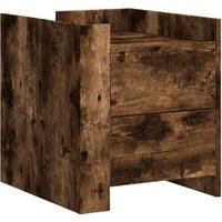 Berkfield Home Bedside Cabinet Smoked Oak 45x50x50 cm Engineered Wood in Brown | Size: 45 x 50 x 50 cm