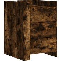 Berkfield Home Bedside Cabinet Smoked Oak 45x50x65 cm Engineered Wood in Brown | Size: 45 x 50 x 65 cm
