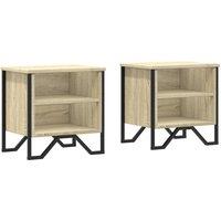 Berkfield Home Bedside Cabinet Sonoma Oak 2 pcs 40x30x40 cm Engineered Wood in Light Tan | Size: 40 x 30 x 40 cm