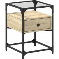 Berkfield Home Bedside Cabinet Sonoma Oak 40x40x55 cm Engineered Wood in Light Tan | Size: 40 x 40 x 55 cm