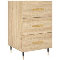 Berkfield Home Bedside Cabinet Sonoma Oak 40x40x66 cm Engineered Wood in Light Brown | Size: 40 x 40 x 66 cm