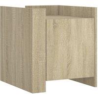 Berkfield Home Bedside Cabinet Sonoma Oak 45x50x50 cm Engineered Wood in Light Oak | Size: 45 x 50 x 50 cm