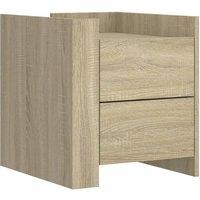 Berkfield Home Bedside Cabinet Sonoma Oak 45x50x50 cm Engineered Wood in Light Brown | Size: 45 x 50 x 50 cm