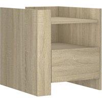 Berkfield Home Bedside Cabinet Sonoma Oak 45x50x50 cm Engineered Wood in Light Oak | Size: 45 x 50 x 50 cm