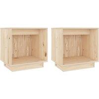 Berkfield Home Bedside Cabinets 2 pcs 40x30x40 cm Solid Wood Pine in Light Brown | Size: 40 x 30 x 40 cm