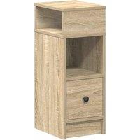 Berkfield Home Bedside Cabinet with Drawer Sonoma Oak 25x31x66 cm in Light Oak | Size: 25 x 31 x 66 cm