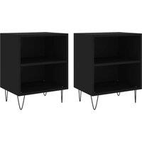 Berkfield Home Bedside Cabinets 2 pcs Black 40x30x50 cm Engineered Wood | Size: 40 x 30 x 50 cm