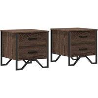 Berkfield Home Bedside Cabinets 2 pcs Brown Oak 40x41x40 cm Engineered Wood | Size: 40 x 41 x 40 cm