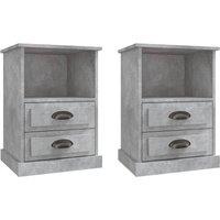 Berkfield Home Bedside Cabinets 2 pcs Concrete Grey 43x36x60 cm | Size: 43 x 36 x 60 cm