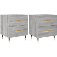Berkfield Home Bedside Cabinets 2 pcs Grey Sonoma 40x35x47.5 cm Engineered Wood