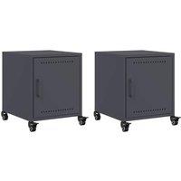 Berkfield Home Bedside Cabinets 2 pcs Anthracite 36x39x43.5 cm Steel in Dark Grey