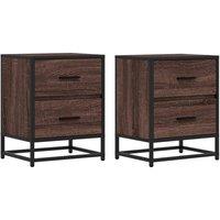 Berkfield Home Bedside Cabinets 2 pcs Brown Oak 40x31x50 cm Engineered Wood | Size: 40 x 31 x 50 cm