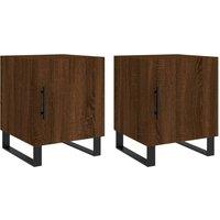 Berkfield Home Bedside Cabinets 2 pcs Brown Oak 40x40x50 cm Engineered Wood | Size: 40 x 40 x 50 cm
