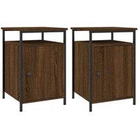Berkfield Home Bedside Cabinets 2 pcs Brown Oak 40x42x60 cm Engineered Wood | Size: 40 x 42 x 60 cm