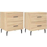 Berkfield Home Bedside Cabinets 2 pcs Sonoma Oak 40x35x47.5 cm Engineered Wood in Light Tan