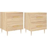 Berkfield Home Bedside Cabinets 2 pcs Sonoma Oak 40x35x47.5 cm Engineered Wood in Brown