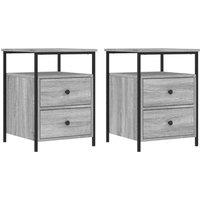 Berkfield Home Bedside Cabinets 2 pcs Grey Sonoma 44x45x60 cm Engineered Wood | Size: 44 x 45 x 60 cm