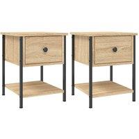 Berkfield Home Bedside Tables 2 pcs Sonoma Oak 34x35.5x45 cm Engineered Wood in Tan