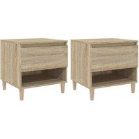 Berkfield Home Bedside Tables 2 pcs Sonoma Oak 50x46x50 Engineered Wood in Brown