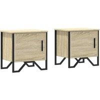 Berkfield Home Bedside Cabinets 2 pcs Sonoma Oak 40x30x40 cm Engineered Wood in Light Tan | Size: 40 x 30 x 40 cm
