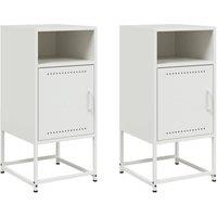 Berkfield Home Bedside Cabinets 2 pcs White 36x39x78 cm Steel | Size: 36 x 39 x 78 cm