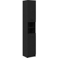 Berkfield Home Black Oak Bathroom Cabinet - 32x34x188.5 cm, Made from Engineered Wood | Size: 32x34x188.5 cm