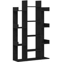 Berkfield Home Black Oak Book Cabinet 86x25.5x140 cm Made from Engineered Wood