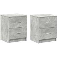Berkfield Home Bedside Cabinets 2 pcs with 2 Drawers Concrete Grey 40x36x50 cm | Size: 40 x 36 x 50 cm