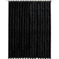 Berkfield Home Blackout Curtain with Hooks Velvet Black 290x245 cm