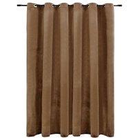Berkfield Home Blackout Curtain with Metal Rings Velvet Beige 290x245 cm