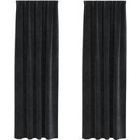 Berkfield Home Blackout Curtains with Top Tape 2 pcs Black Velvet