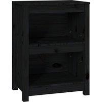 Berkfield Home Book Cabinet Black 50x35x68 cm Solid Wood Pine | Size: 50 x 35 x 68 cm