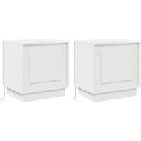 Berkfield Home Bedside Cabinets with LED Lights 2 pcs White 44x34, 5x45 cm