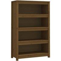 Berkfield Home Book Cabinet Honey Brown 80x35x126 cm Solid Wood Pine | Size: 80 x 35 x 126 cm