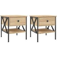 Berkfield Home Bedside Tables 2 pcs Sonoma Oak 40x42x45 cm Engineered Wood in Light Brown | Size: 40 x 42 x 45 cm